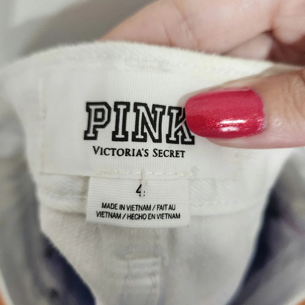 PINK Victoria's Secret | NWT Ombre Cheeky Cut Off Denim Shorts White Pur…